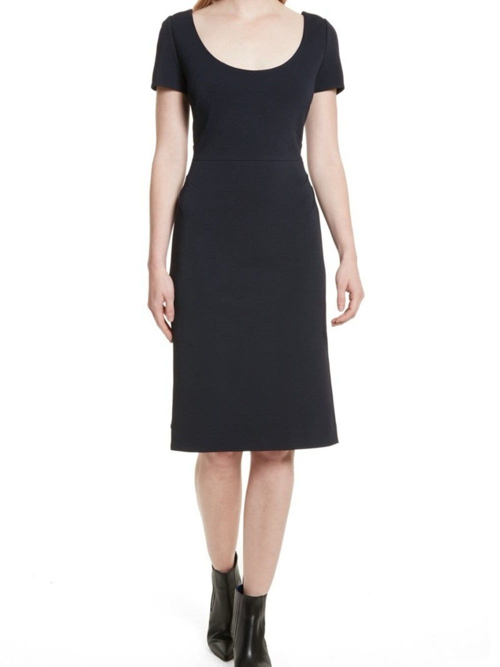 Diane Von Furstenberg blue Neck Cap Midi sheath Dress size 6